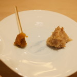 鮨　縁 - 瀬戸内の塩雲丹、白甘鯛のリエット