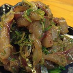 麺哲支店 麺野郎 - おまかせおつまみ-漬け鯵(2016/12)