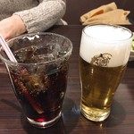 Yakinikuya Gyuuchan - グラスビール(360円)・コーラ(260円)
