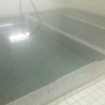 ワイス温泉 - お風呂（手前が熱い湯、奥が適温の湯）