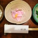 突き出し（とろろなまこ・蕪酢・菜の花）