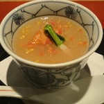 祇園迦陵 - 温かい先付け  中には雲子が入っています