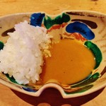 祇園おくむら - 『ミニカレーライス』!! カレーは、具材は入っていないものの、中辛のカレーライス～♪(^o^)丿