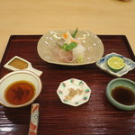 山玄茶 - 真鯛、平目、いかの刺身
