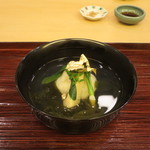 蛤真薯 竹の子とわかめ、餅、青身大根添え