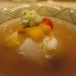 山玄茶 - 鱈の白子の蕪蒸しアップ