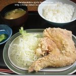 竹田丸福 - から揚げ定食（羽・もも）もも￥660