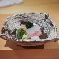 神楽坂 石かわ - 平目のお造り、浜名湖の青海苔が美味しい