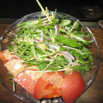 京祇園ねぎ焼 粉 - 水菜サラダ