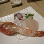 焼鶏館 - お刺身(エビ・タコ・イカ）(2017年1月)