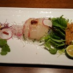 Za Dainingu Shinowa Karakurenai Ando Teppan Furenchi Makie - 鯛のカルパッチョサラダ