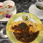 コペカデンカフェ - ランチAオムライスセット900円