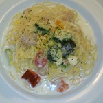 自家製生パスタ 自家製ソーセージ竹井屋 - グリル野菜とツナのクリームソース