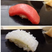 鮨あらき - ◆上：赤身・・キレイな赤身で厚みもあり美味しい。 ◆下：烏賊・・普通かしら。