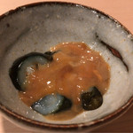 新ばし しみづ - 青森産青海鼠の海鼠腸(このわた)掛け