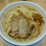 麺屋 中川 - 豚らーめん  大盛（無料）  野菜少なめ  脂少なめ  漬けにんにく（セルフサービス）