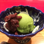 にくの匠 三芳 - お抹茶のシャーベット 大納言小豆