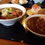 だん蘭 - ラーメンセット(醤油＋ミニカレー＋ミニとんかつ)