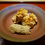 富小路 やま岸 - 雲子醤油焼き、たたき牛蒡