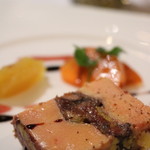 エルルカン・ビス - 2016クリスマスディナーの前菜（フォアグラのグリルテリーヌ　10年物ヴァルサミコ酢とルビーポルトのソース）