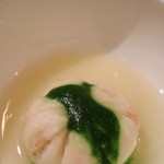 エルルカン・ビス - 2016クリスマスディナーの前菜（赤海老とズワイ蟹の真丈　根セロリのすり流し）