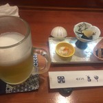 Setouchi Kappou Miyoshi - 生ビールと先付