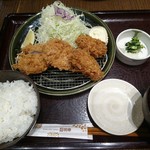 とんかつ和幸 - ひれかつ牡蠣盛り合わせ御飯