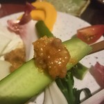 京松蘭はなれ - 自家製肉味噌と新鮮生野菜　肉味噌と胡瓜