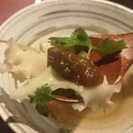 京松蘭はなれ - 島根県産　リブロースのマキ　きのこ餡かけ　神山しいたけとはなびらたけ