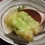 京松蘭はなれ - 島根県産　リブロースのマキ　きのこ餡かけ　うるい