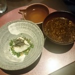 京松蘭はなれ - 〆の和牛そぼろの出汁茶漬けとあおさとしじみの味噌汁