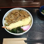 きしうどん - 肉うどん中盛り+海老天