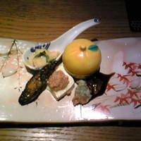 山城屋庄蔵 - ～前菜～姫にじますの旨煮、若イカのてっぱい、蕗の薹のパンナコッタ、生蛍烏賊しそ射込みの天ぷら など