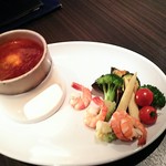 季節野菜と海老のチリソースフォンデュ1600円