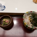 蔵六鮨 三七味 - 【本鮪煮付けとセリ、つま】♫2016/12