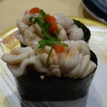 お魚天国 海鮮食事処 - 白子軍艦500円