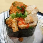 お魚天国 海鮮食事処 - アンキモ軍艦300円