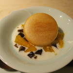 日本料理 みや  - 29年1月　和三盆アイス、シェリー酒ソース、せとか、最中