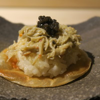 日本料理 みや  - 29年1月　香住松葉蟹の飯蒸し　キャビア添え