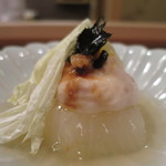 炭火割烹 いふき - 河豚の白子炙りと丸大根の煮物アップ