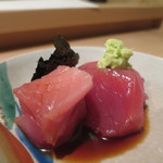 炭火割烹 いふき - まぐろ漬アップ