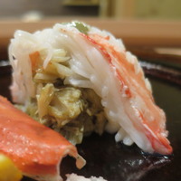 炭火割烹 いふき - 焼蟹アップ