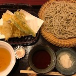 あまねや - もりそばとキスの天ぷら