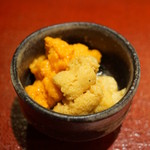 ムラサキウニとバフンウニの丼