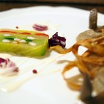 手打ち蕎麦とフレンチの やな木 - 白菜と海老のミルフィーユ レモンヨーグルトソース