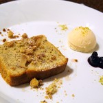 手打ち蕎麦とフレンチの やな木 - 紅茶と林檎のケーキ、ミルクソルベ