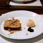 手打ち蕎麦とフレンチの やな木 - 紅茶と林檎のケーキ、ミルクソルベ