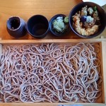 そば処 萬乃助 - 大板そば+ミニ野菜天丼