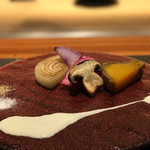 神楽坂 鉄板焼 中むら - 季節の焼き野菜 白ワインをたっぷり使ったクリームソース