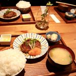 珈琲と定食 MoRiSaN - 20170107ハンバーグの定食